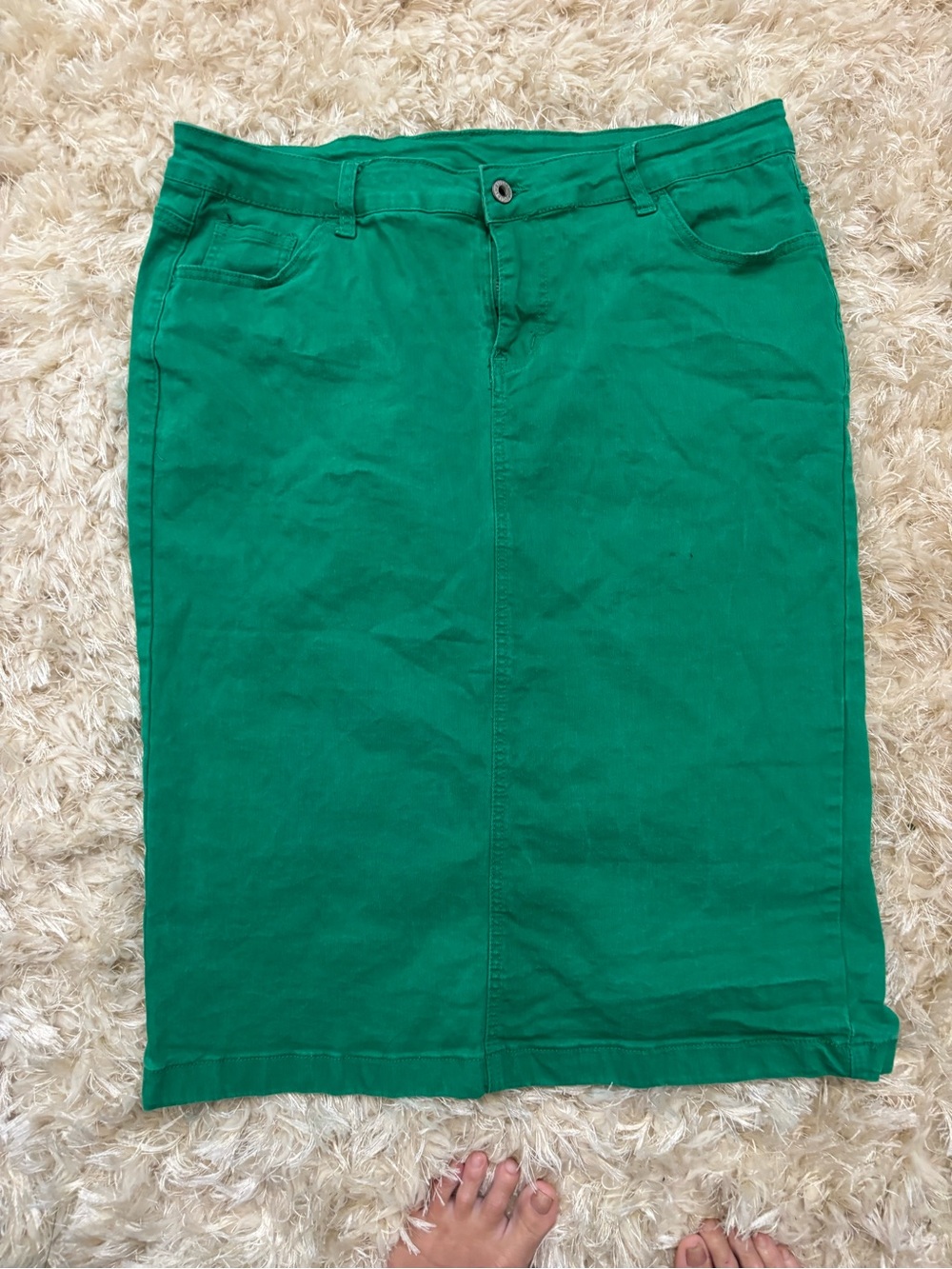 Green Jean Skirt